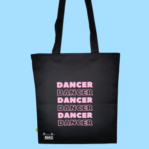 Dancer tote bag pink graphic - theatre bag